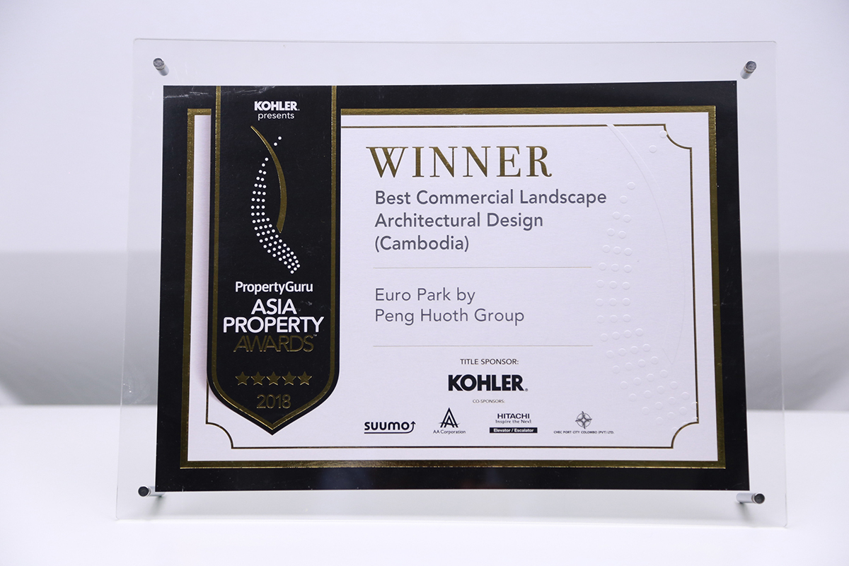 Best Commercial Landscape Architectural Design (Cambodia) Euro Park by Peng Huoth Group