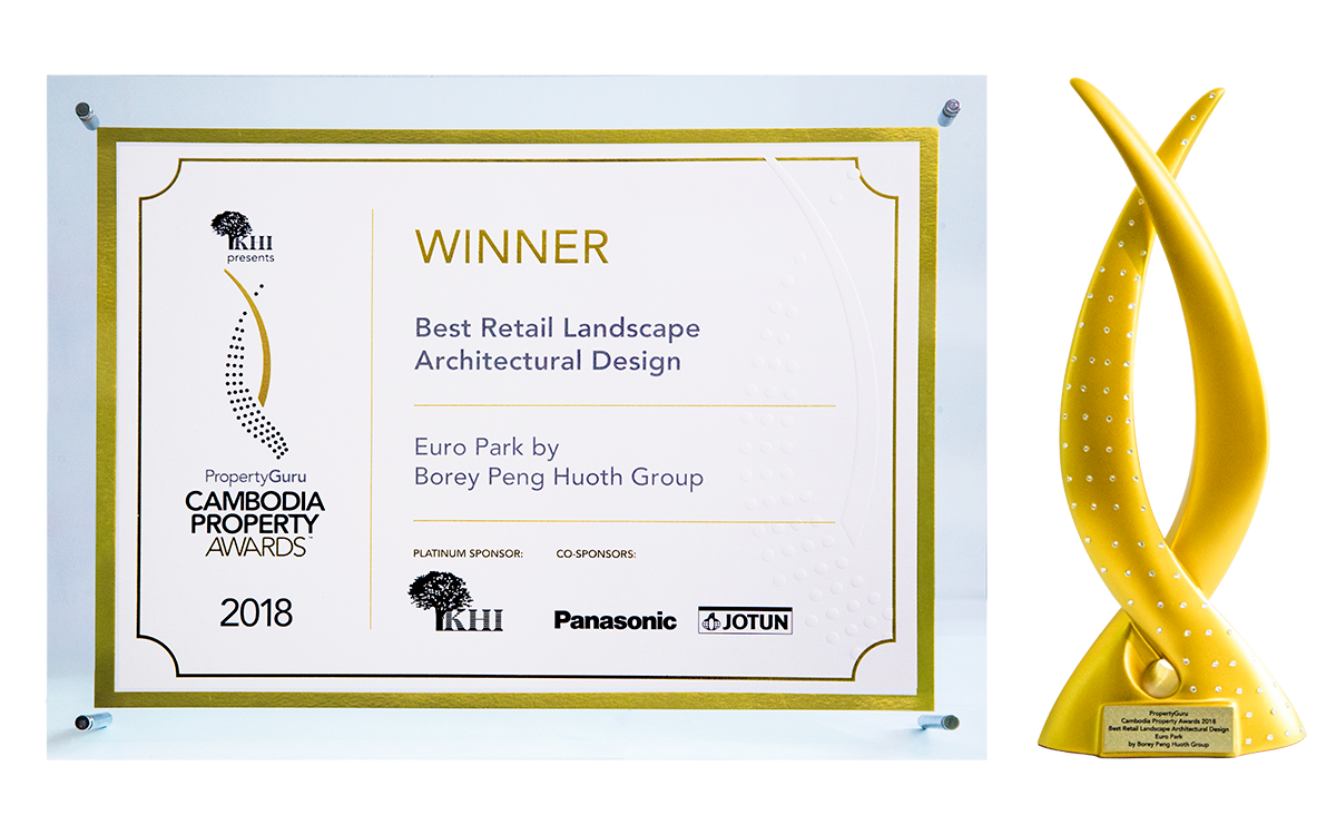 Best Retail Landscape Architectural Design (Euro Park by Borey Peng Huoth Group)